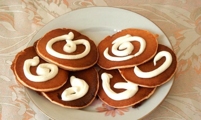 Панкейки с вишневым киселем