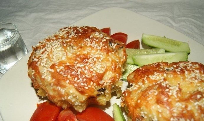 Маффины с курицей и грибами