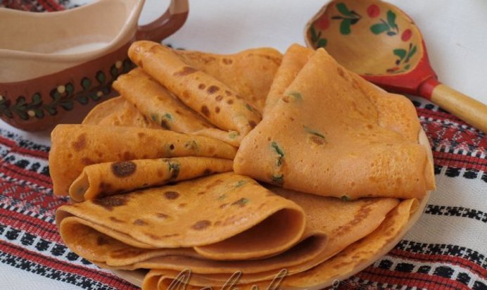 Блинчики на томатном соке