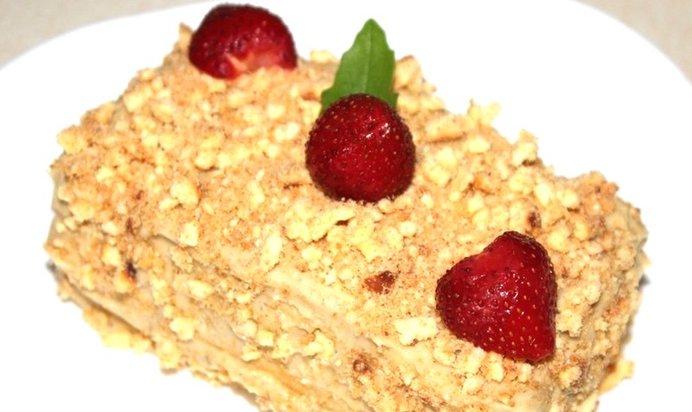 Бисквитный торт со сгущенкой