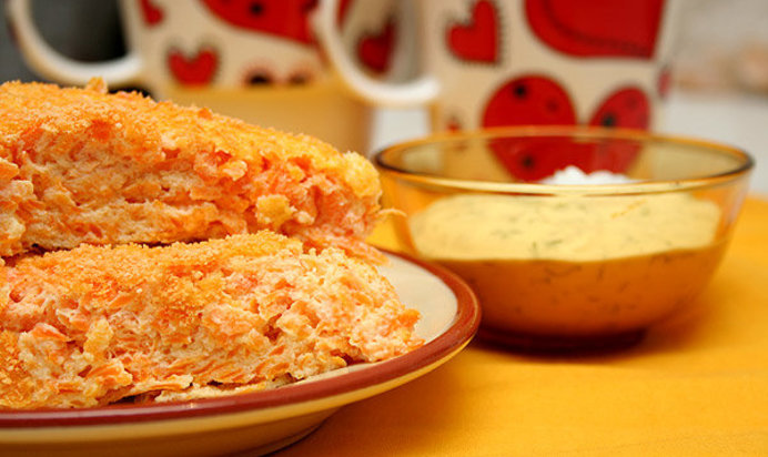 Морковная творожная запеканка