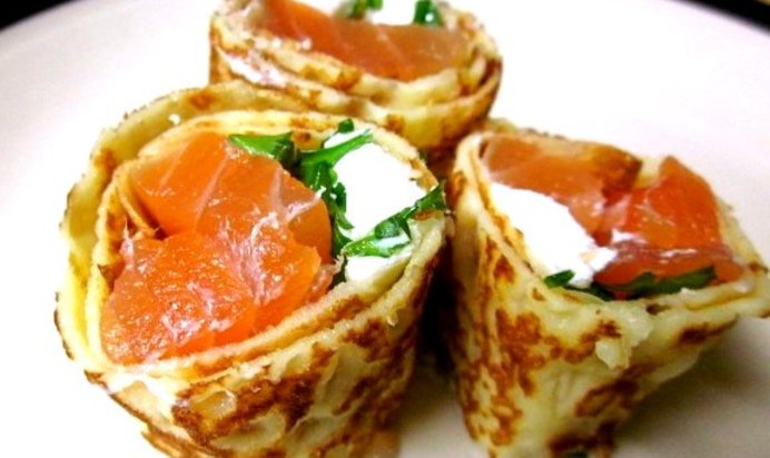 Блины с красной рыбой