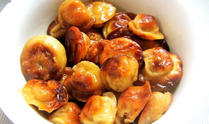 Жареные пельмени