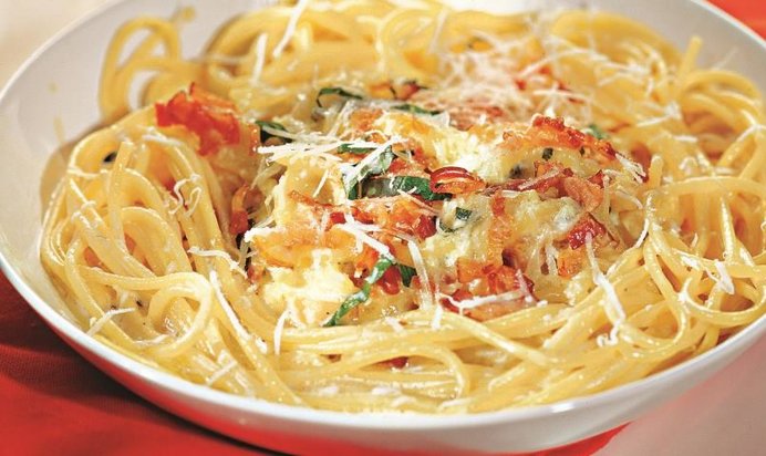 Спагетти под соусом карбонара