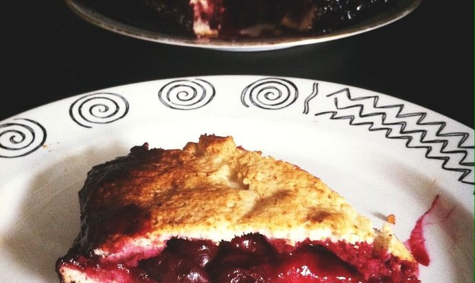 Ягодный кекс с творогом