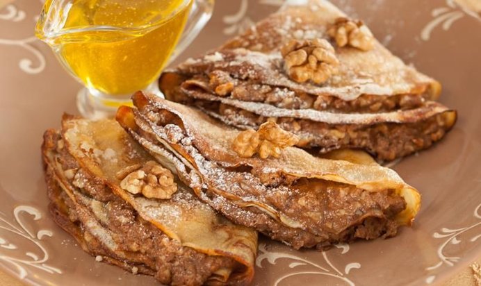 Блинчики с ореховой начинкой