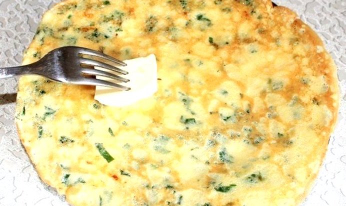 Сырные блинчики с зеленью