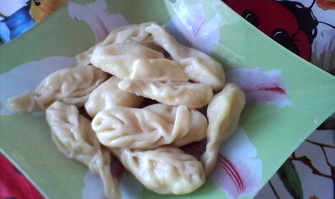 Вареники косичкой с картофельным пюре