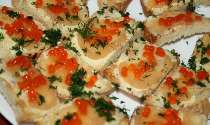 Супер-икорные бутерброды на домашней чиабатте
