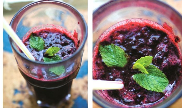 Черничный коктейль с мятой