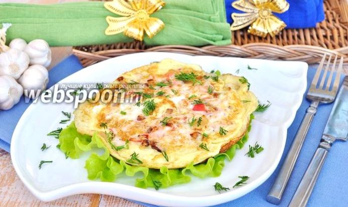 Омлет с крабовыми палочками