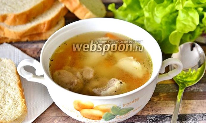 Бульон свиной с мятой и укропом