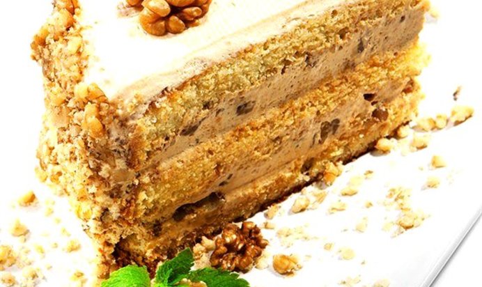 Кофейный торт с грецкими орехами