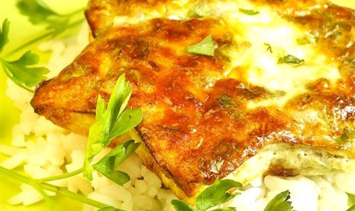 Телятина в омлете