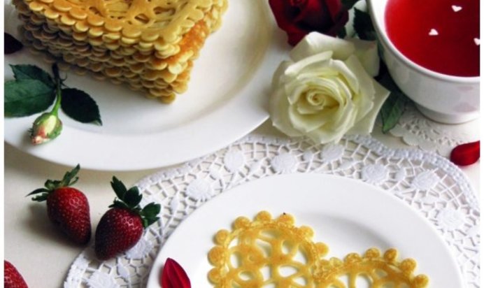 Ажурные блинчики с нотками кокоса «Моя любовь, моя валентинка…»