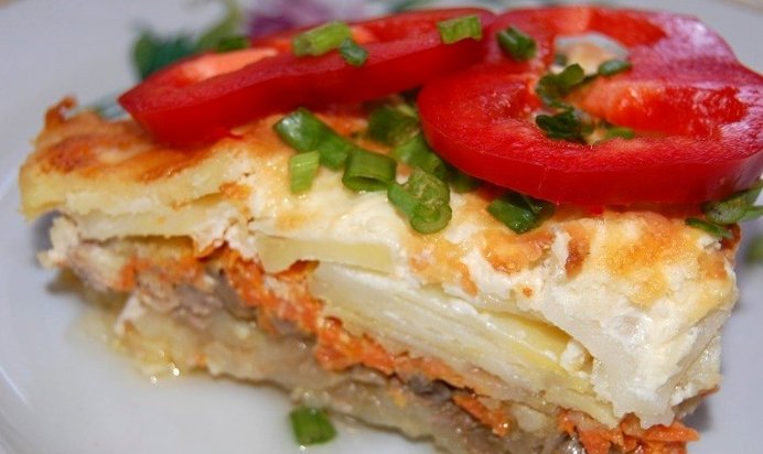 Грибная запеканка с картофелем