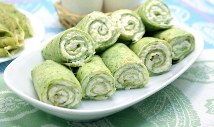 Блины со шпинатом