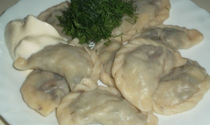 Вареники с шампиньонами