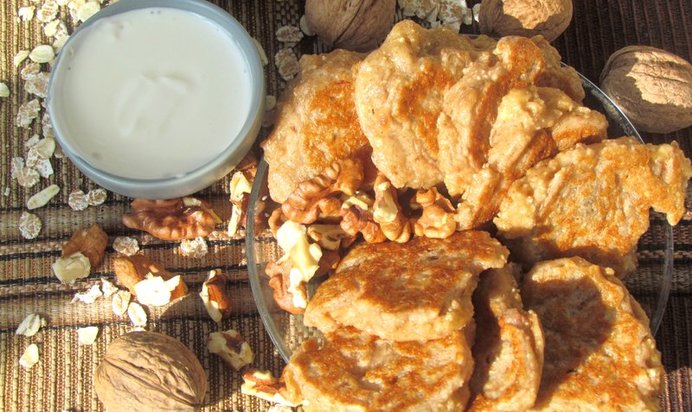 Заварные оладьи из овсяной муки