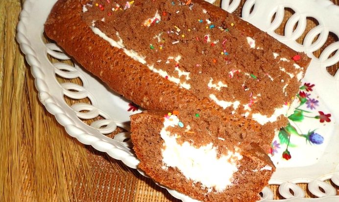 Кекс с творожно-пудинговой начинкой