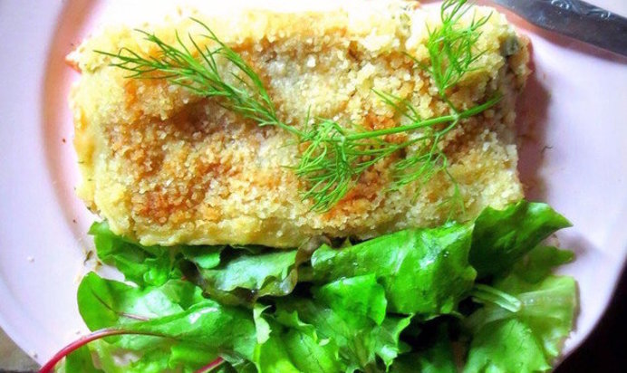 Рыбная запеканка с пюре из сельдерея