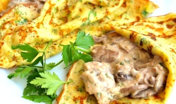Блины с опятами