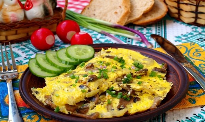 Омлет с шампиньонами