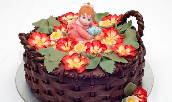 Торт Корзина с цветами