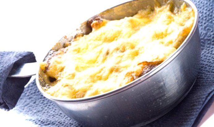 Запеченный омлет с куриной печенкой