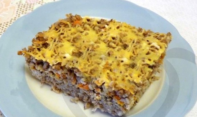 Запеканка из гречки с фаршем