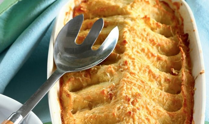 Картофельная запеканка с рыбой