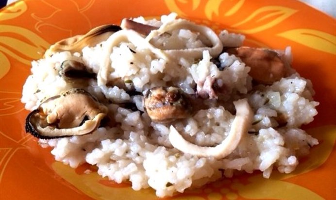 Ризотто с креветками в мультиварке