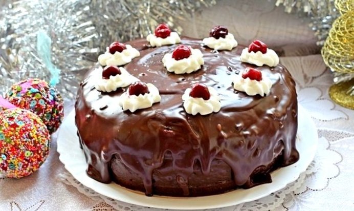 Шифоновый бисквит с вишней