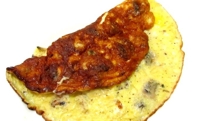 Омлет с шампиньонами и сыром