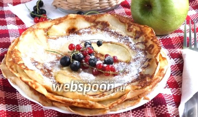 Блинчики с яблочным припёком