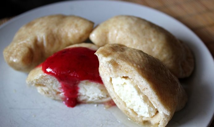 Вареники с творогом на пару