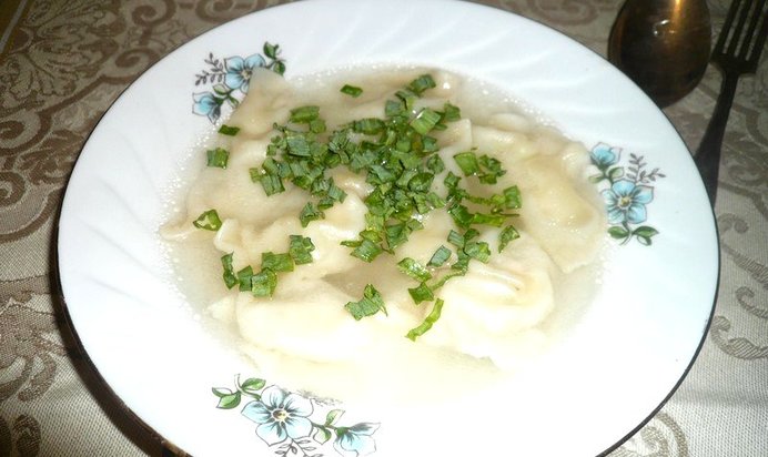 Пельмени с куриной грудкой и кабачком