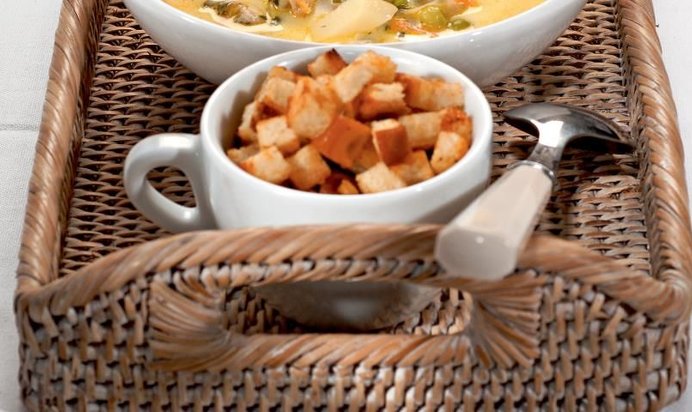 Сырный суп с морепродуктами