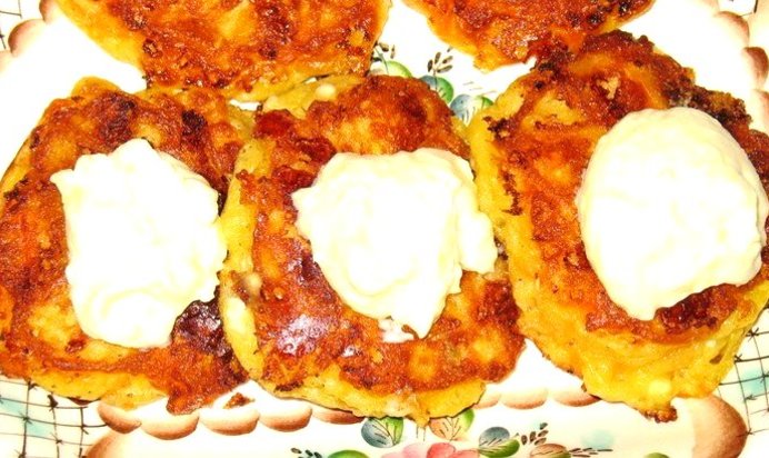 Сырные оладьи