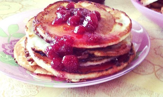 Оладьи на молоке с бананами