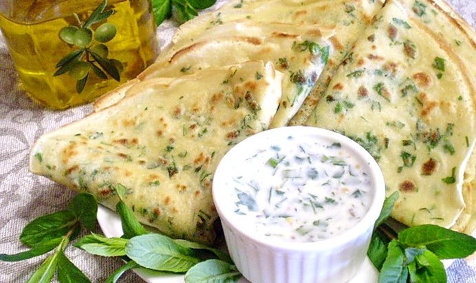 Блинчики с зеленью