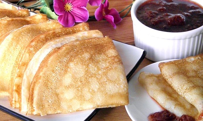 Заварные блины на молоке