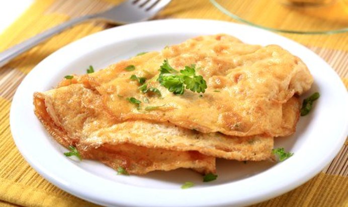 Омлет с молоком и мукой