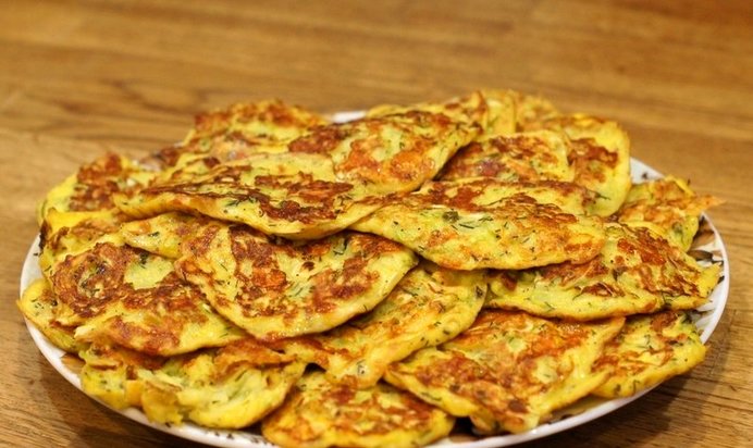 Блинчики из кабачков с сыром