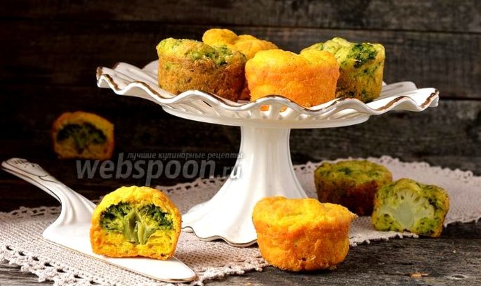 Закусочные кексы с брокколи и цветной капустой