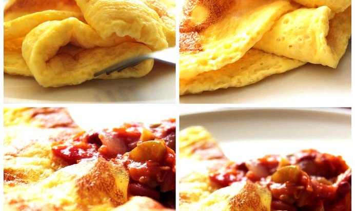 Легкий омлет с овощами