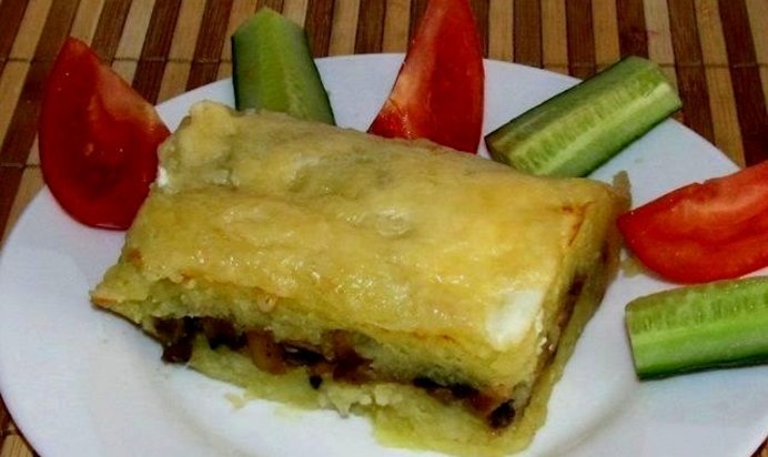 Картофельная запеканка с шампиньонами
