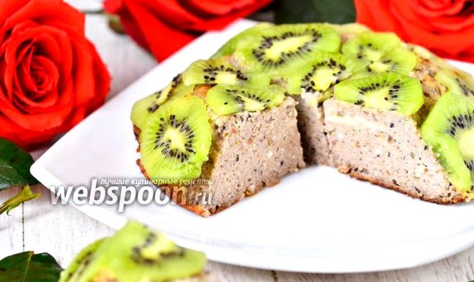 Запеканка с творогом, фейхоа и киви