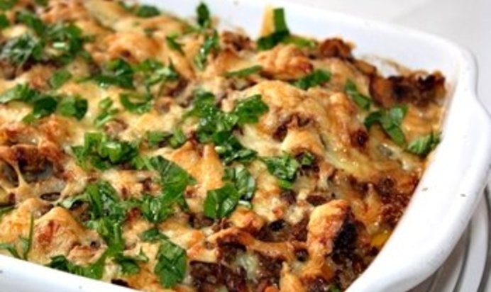 Картофельная запеканка с куриным фаршем