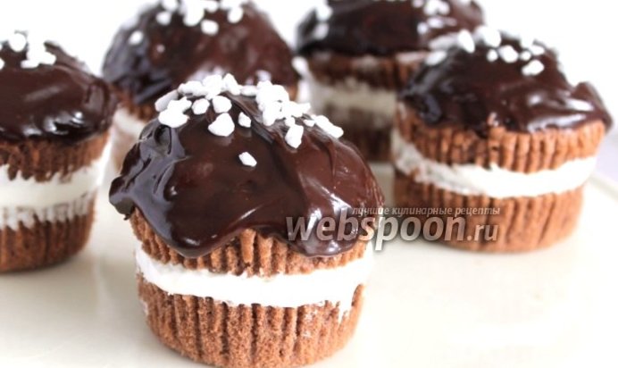 Шоколадные кексы с кремом